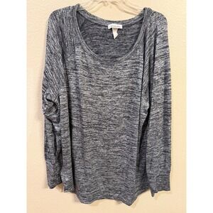 Morgan City Women's Heathered Knit Long Sleeve Top Plus Size XXL